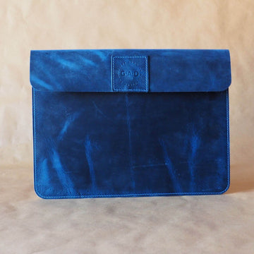 blue leather file folder