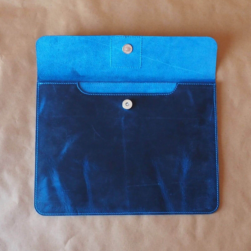 Crazy Horse Blue Leather File Folder - GAD Roots