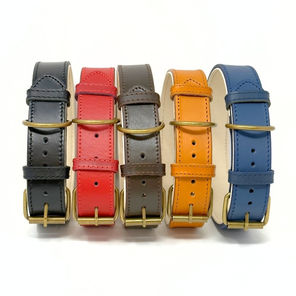 CustomFit – Soft Padded Blue Leather Dog Collar