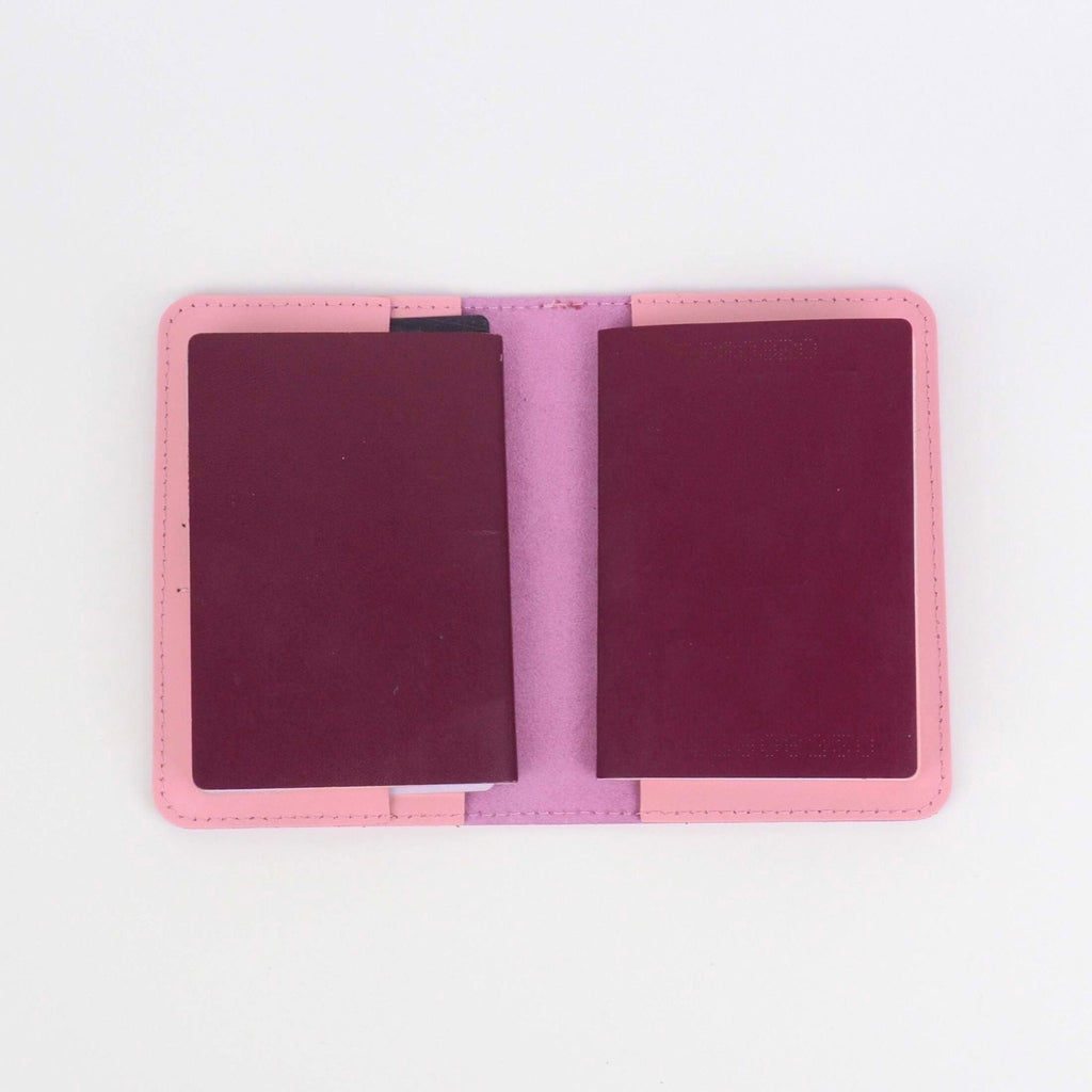 Pink Leather Passport Holder - GAD Roots