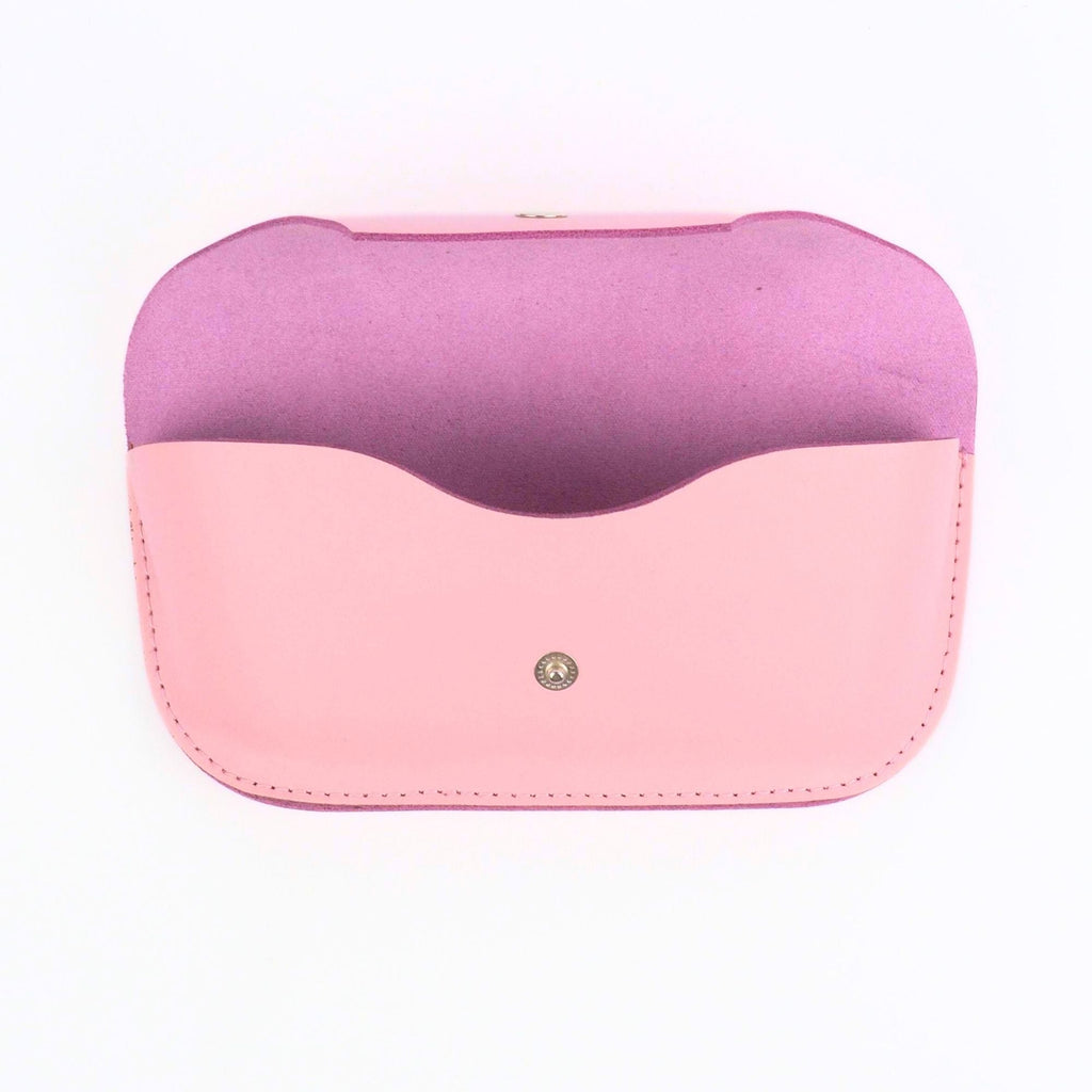 Pink Leather Sun Glasses Case - GAD Roots