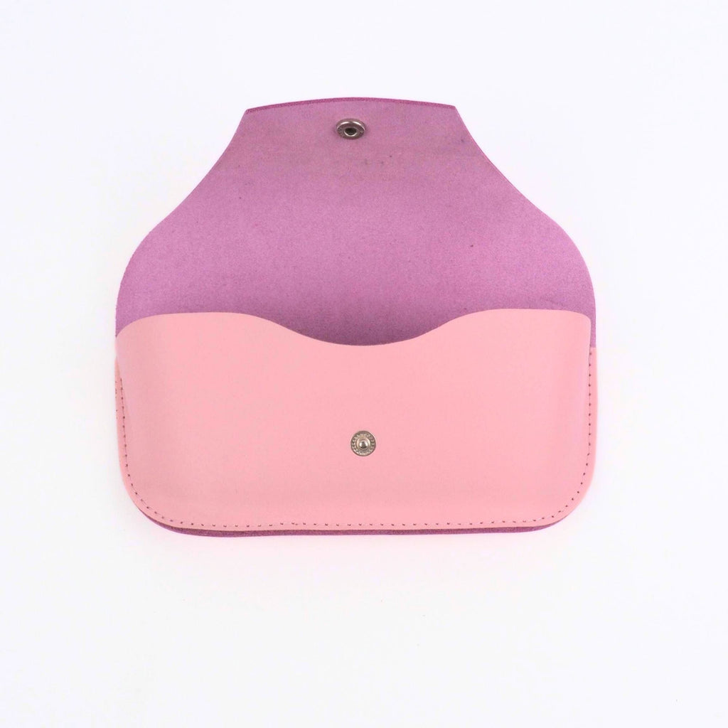 Pink Leather Sun Glasses Case - GAD Roots