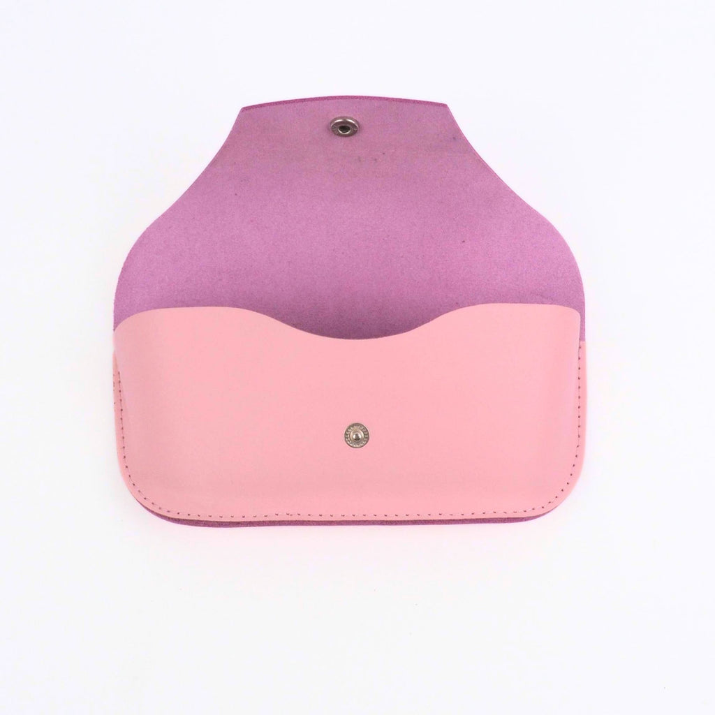pink leather glasses case full