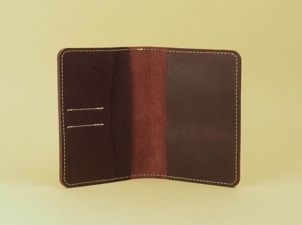 genuine leather passport case damson