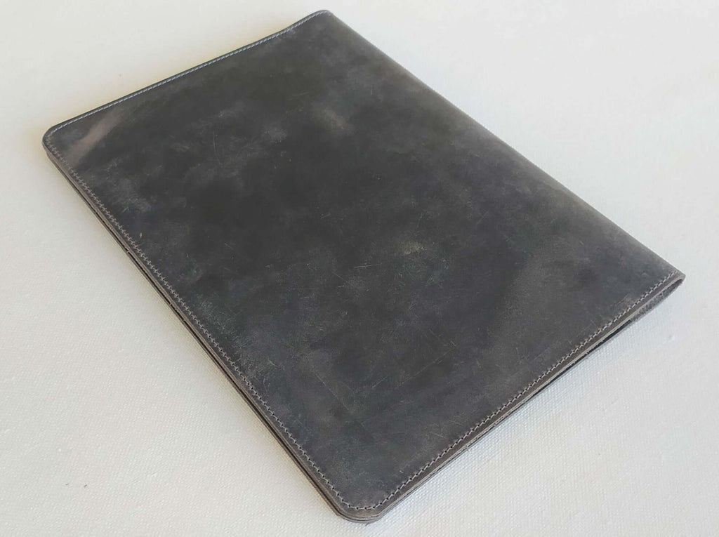 Bifold Leather Portfolio Organizer A4 | Grey - GAD Roots