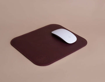 damson genuine leather mouse pad side