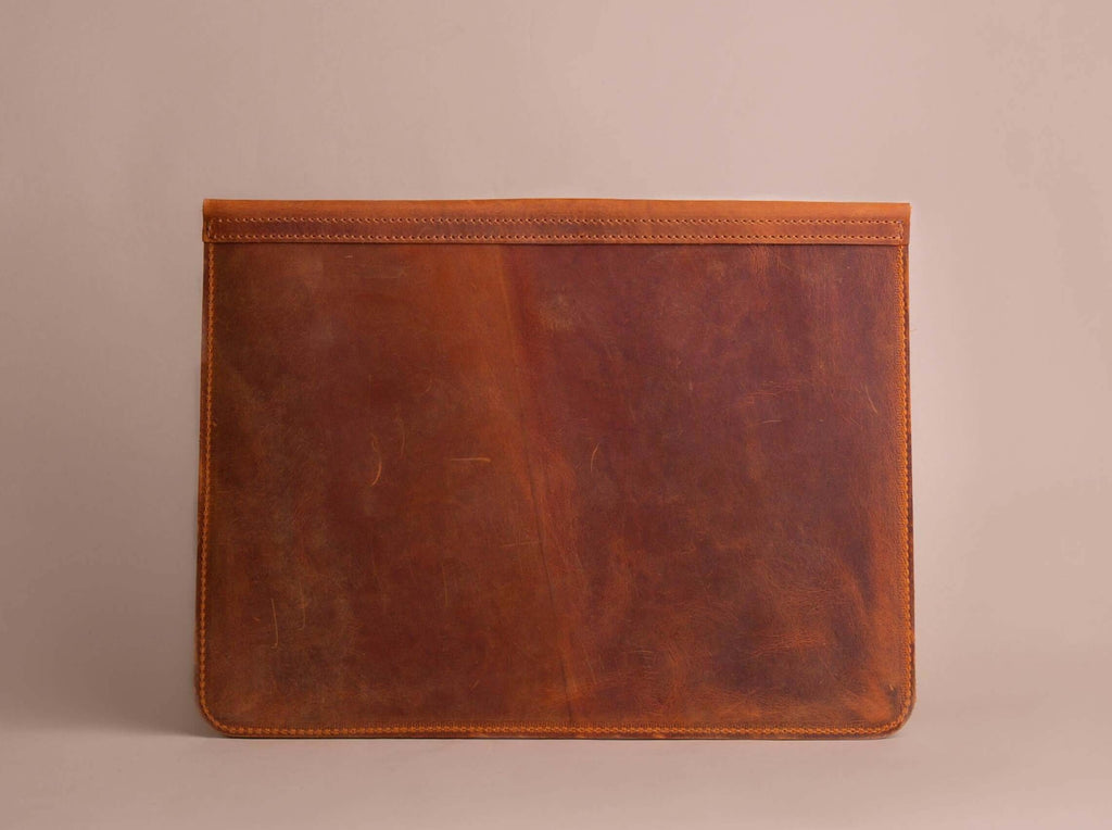 leather portfolio case camel
