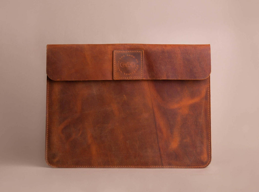 leather portfolio case camel