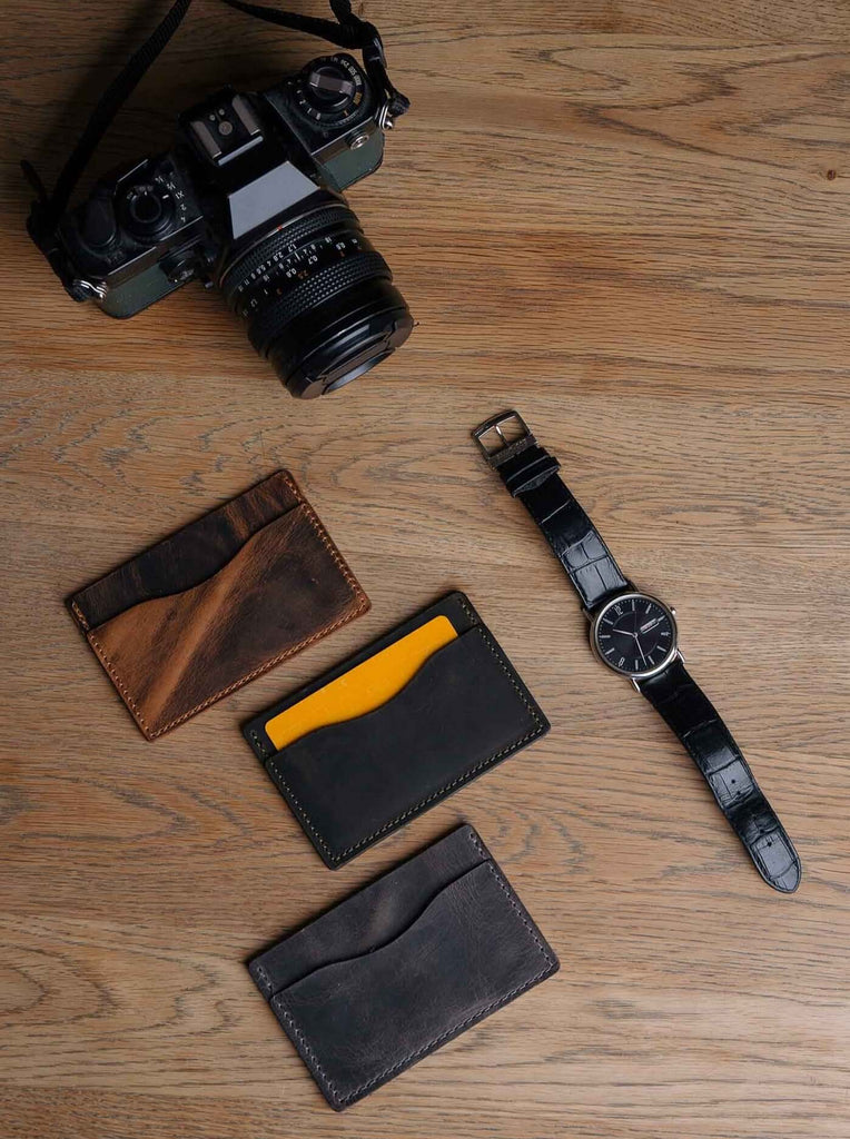 Leather Card Holder | Camel Color - GAD Roots