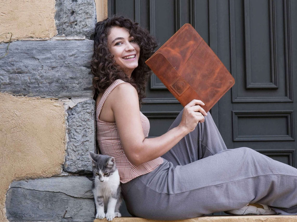 Leather File Folder | Camel - GAD Roots