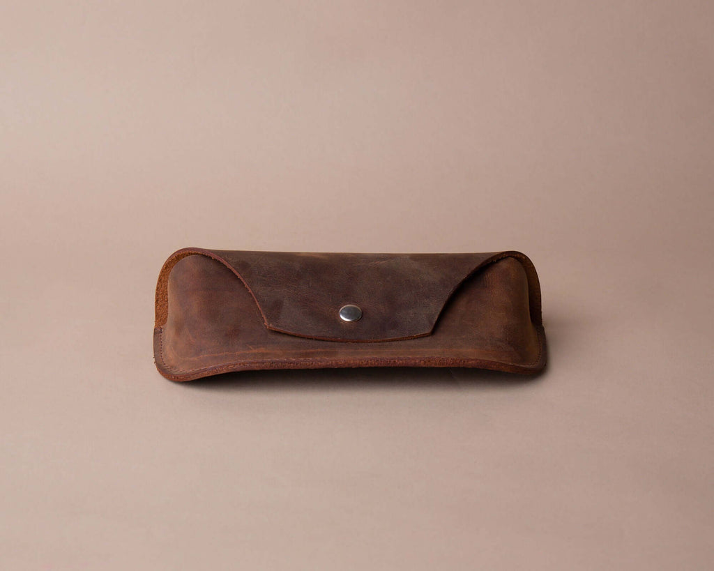 Leather Glasses Case | Crazy Brown - GAD Roots