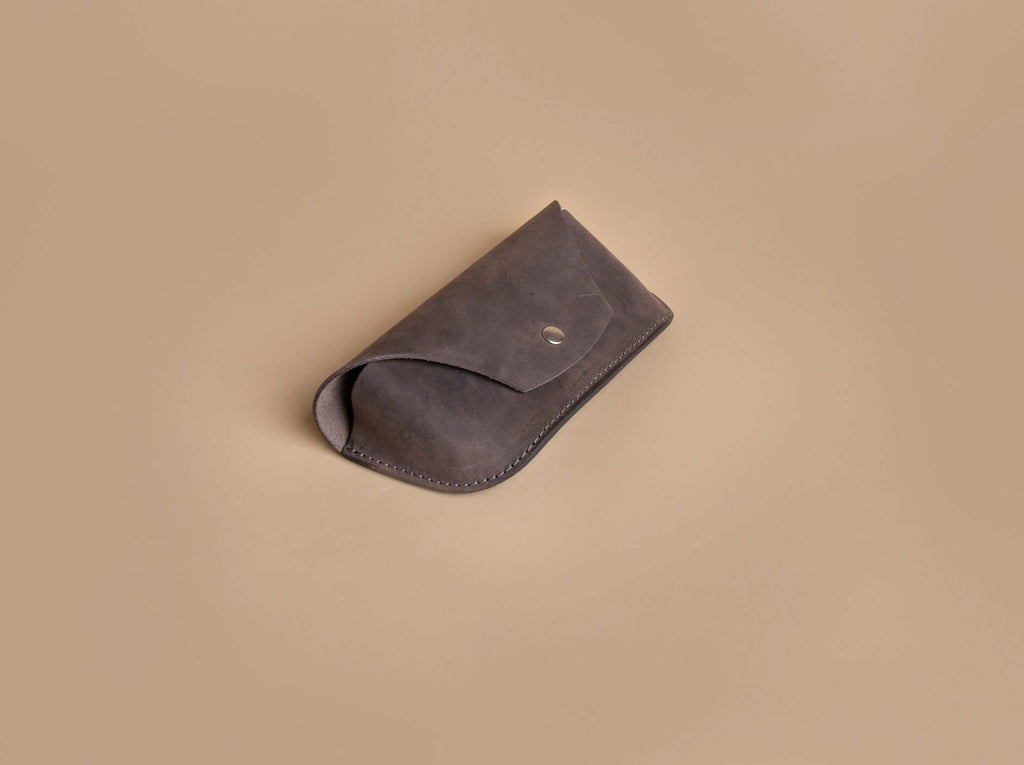 Leather Glasses Case | Grey - GAD Roots