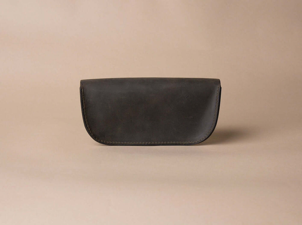 Leather Glasses Case | Khaki Green - GAD Roots
