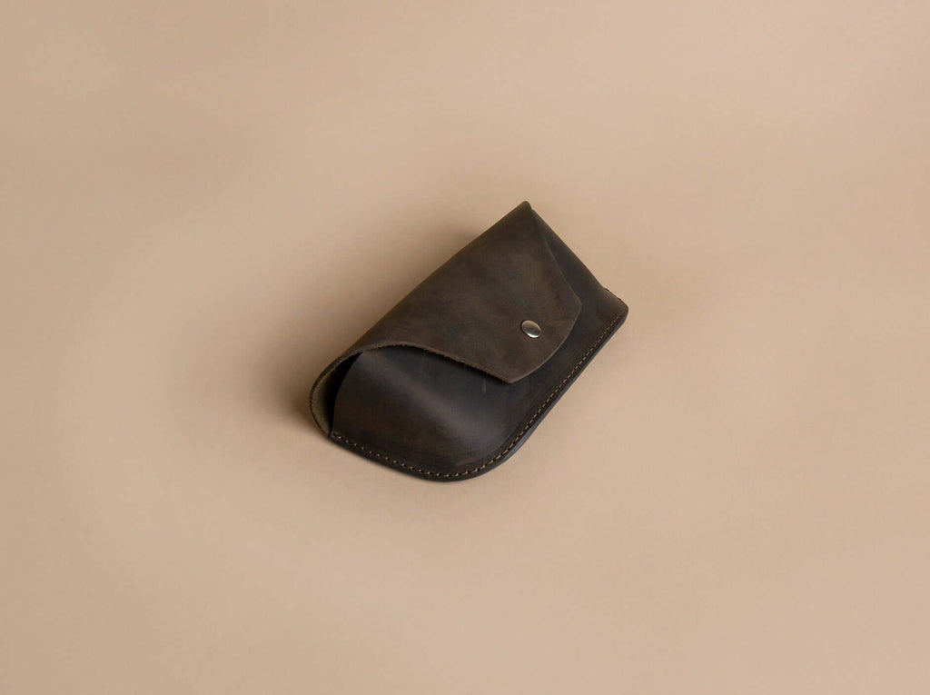 Leather Glasses Case | Khaki Green - GAD Roots