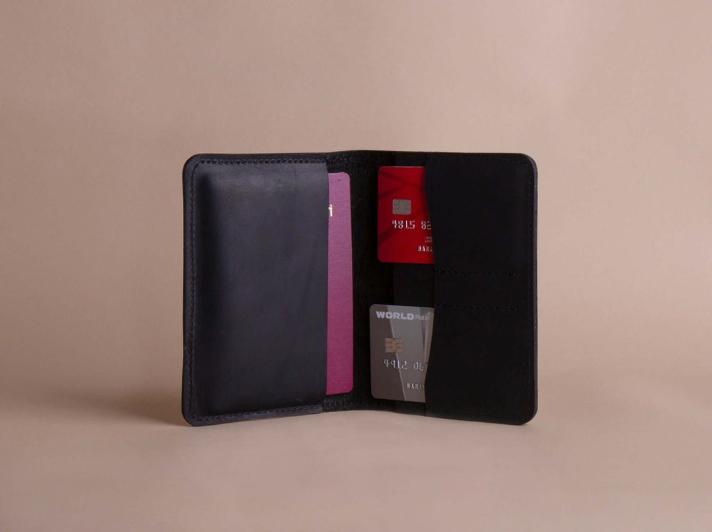 Leather Passport Holder | Black - GAD Roots