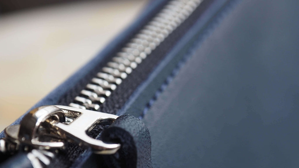 Leather Wristlet Clutch Bag | Navy Blue - GAD Roots