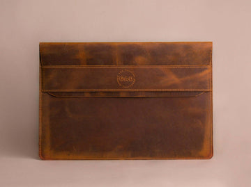 Camel Color Leather MacBook Pro 16 Sleeve | by GAD